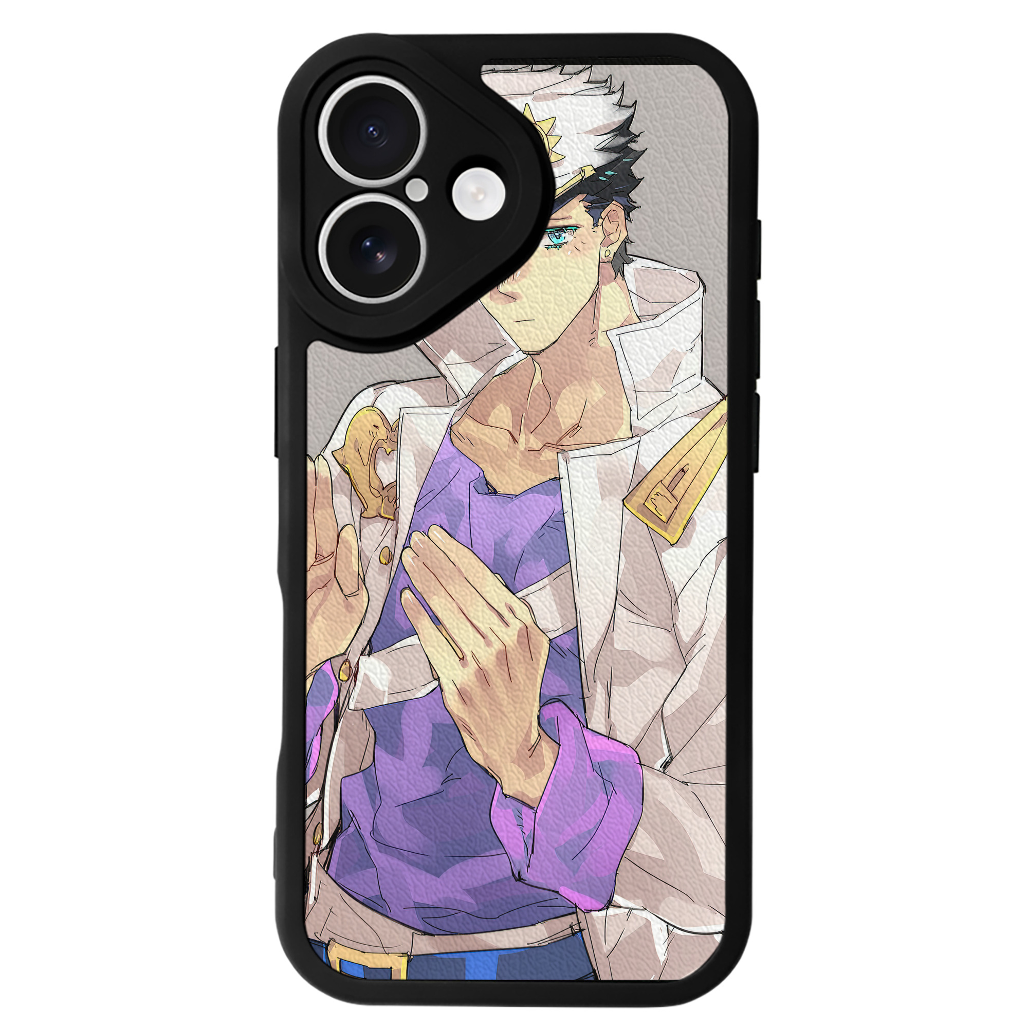 （画像用） ジョジョの奇妙な冒険 JoJo's Bizarre Adventure 【iPhone 16シリーズ対応】シリコンスマホケース（レザー調） 材質：シリコン